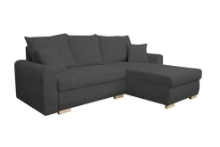 Ecksofa mit Bettfunktion und Bettkasten anthrazit Microfaser B/H/T: ca. 224,5x90x168 cm