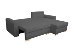 Ecksofa mit Bettfunktion und Bettkasten anthrazit Microfaser B/H/T: ca. 224,5x90x168 cm