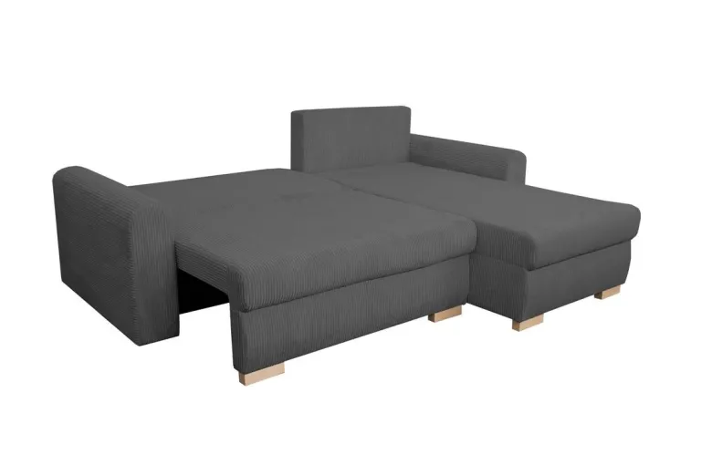 Ecksofa mit Bettfunktion und Bettkasten anthrazit Microfaser B/H/T: ca. 224,5x90x168 cm