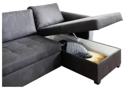 Ecksofa mit Bettfunktion und Bettkasten anthrazit B/H/T: ca. 260x89x155 cm
