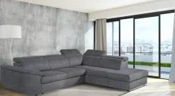 Ecksofa mit Bettfunktion und Bettkasten titanfarbig Flachgewebe B/H/T: ca. 280x108x235 cm