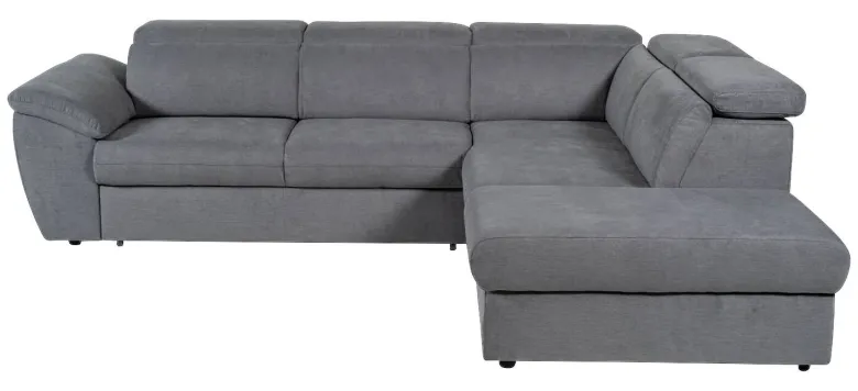 Ecksofa mit Bettfunktion und Bettkasten titanfarbig Flachgewebe B/H/T: ca. 280x108x235 cm