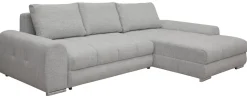 Ecksofa mit Bettfunktion und Bettkasten Lorenz hellgrau Microfaser B/H/T: ca. 284x74x180 cm