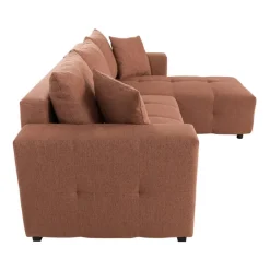 Ecksofa mit Bettfunktion und Bettkasten terracotta Webstoff B/H/T: ca. 247x83x162 cm