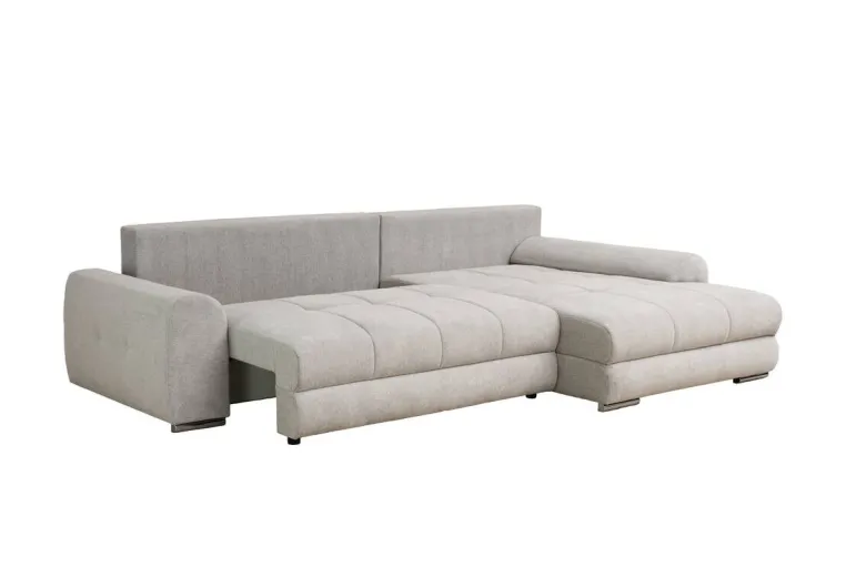 Ecksofa mit Bettfunktion und Bettkasten Lorenz taupe Microfaser B/H/T: ca. 284x74x180 cm