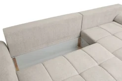 Ecksofa mit Bettfunktion und Bettkasten Lorenz taupe Microfaser B/H/T: ca. 284x74x180 cm