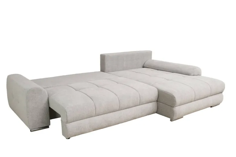 Ecksofa mit Bettfunktion und Bettkasten Lorenz taupe Microfaser B/H/T: ca. 284x74x180 cm