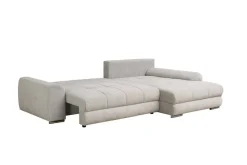 Ecksofa mit Bettfunktion und Bettkasten Lorenz taupe Microfaser B/H/T: ca. 284x74x180 cm