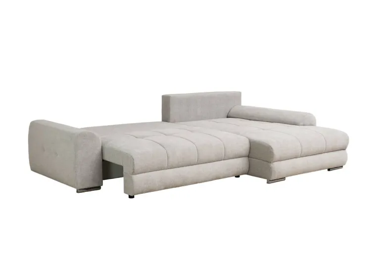 Ecksofa mit Bettfunktion und Bettkasten Lorenz taupe Microfaser B/H/T: ca. 284x74x180 cm