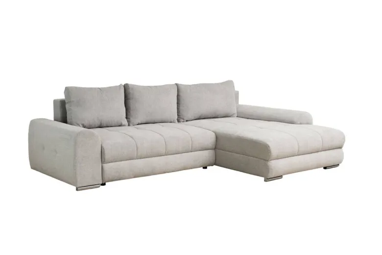 Ecksofa mit Bettfunktion und Bettkasten Lorenz taupe Microfaser B/H/T: ca. 284x74x180 cm