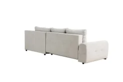 Ecksofa mit Bettfunktion und Bettkasten Lorenz taupe Microfaser B/H/T: ca. 284x74x180 cm