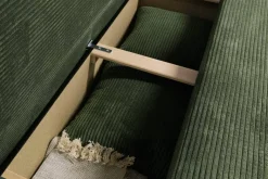 Ecksofa mit Bettfunktion und Bettkasten grün Microfaser B/H/T: ca. 191x70x142 cm