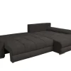 Ecksofa mit Bettfunktion und Bettkasten Lorenz schwarz Microfaser B/H/T: ca. 284x74x180 cm