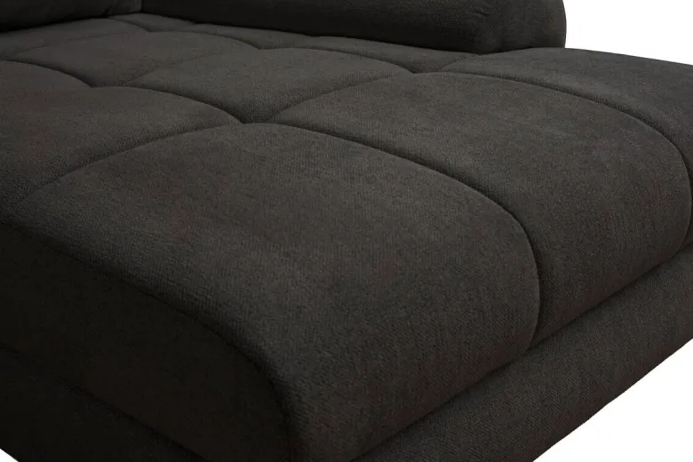 Ecksofa mit Bettfunktion und Bettkasten Lorenz schwarz Microfaser B/H/T: ca. 284x74x180 cm