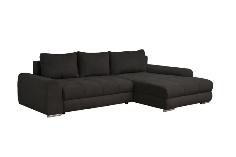 Ecksofa mit Bettfunktion und Bettkasten Lorenz schwarz Microfaser B/H/T: ca. 284x74x180 cm