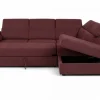 Ecksofa mit Bettfunktion und Bettkasten rostrot Flachgewebe B/H/T: ca. 280x108x235 cm