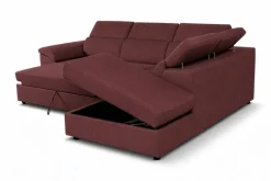 Ecksofa mit Bettfunktion und Bettkasten rostrot Flachgewebe B/H/T: ca. 280x108x235 cm