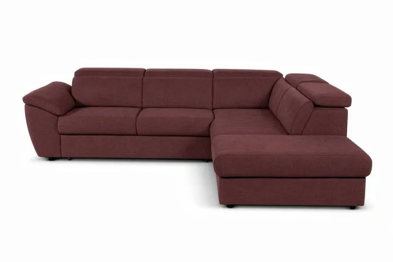 Ecksofa mit Bettfunktion und Bettkasten rostrot Flachgewebe B/H/T: ca. 280x108x235 cm