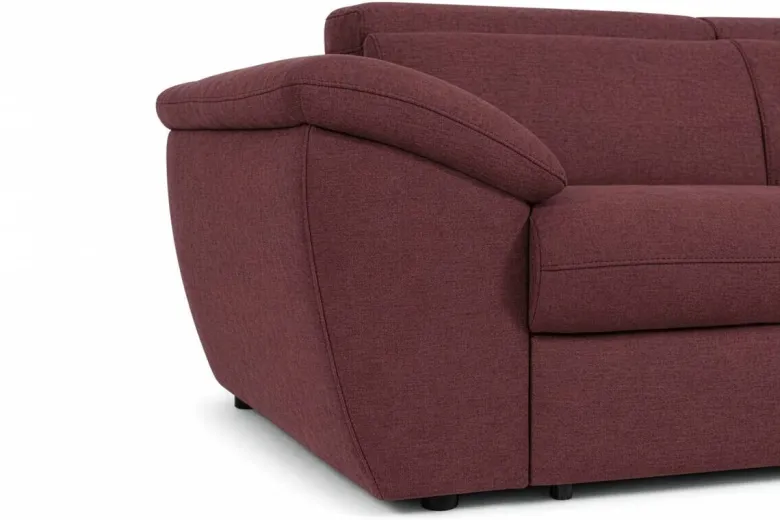 Ecksofa mit Bettfunktion und Bettkasten rostrot Flachgewebe B/H/T: ca. 280x108x235 cm