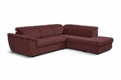 Ecksofa mit Bettfunktion und Bettkasten rostrot Flachgewebe B/H/T: ca. 280x108x235 cm
