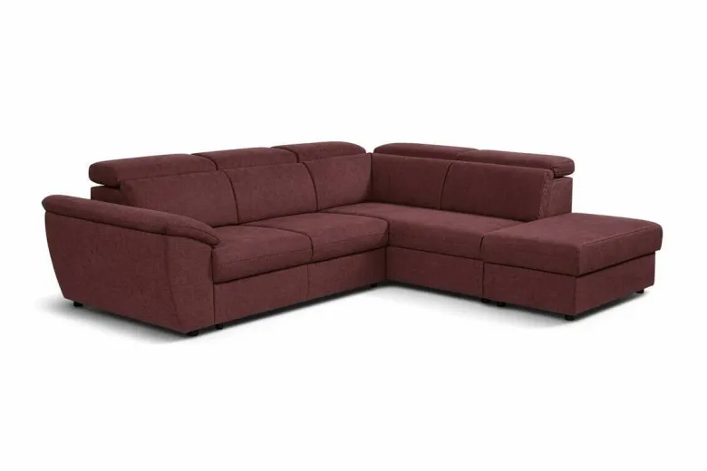 Ecksofa mit Bettfunktion und Bettkasten rostrot Flachgewebe B/H/T: ca. 280x108x235 cm