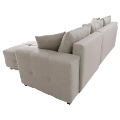 Ecksofa mit Bettfunktion und Bettkasten hellgrau Webstoff B/H/T: ca. 247x83x162 cm