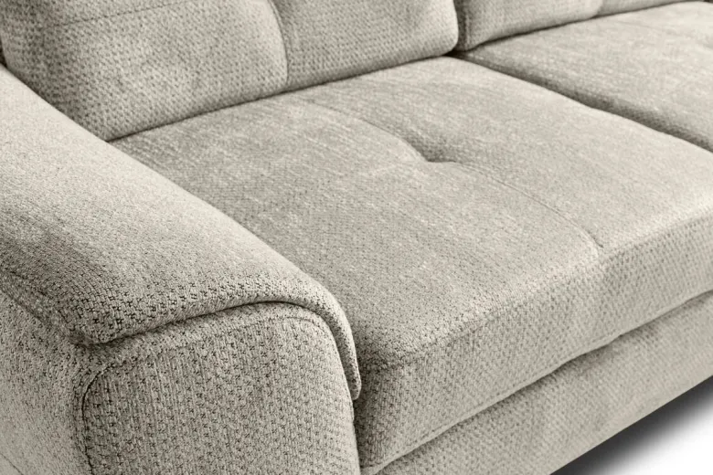 Ecksofa mit Bettfunktion und Bettkasten Greige Microfaser B/H/T: ca. 274x82x231 cm