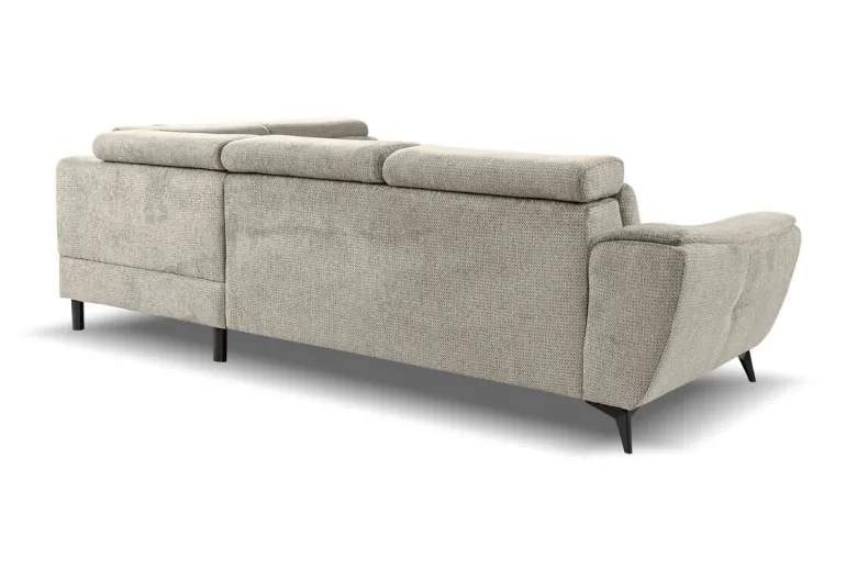 Ecksofa mit Bettfunktion und Bettkasten Greige Microfaser B/H/T: ca. 274x82x231 cm