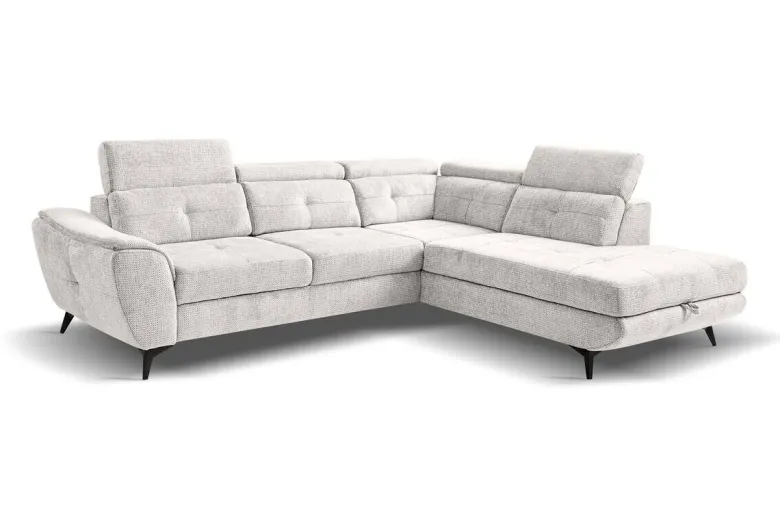 Ecksofa mit Bettfunktion und Bettkasten natur Microfaser B/H/T: ca. 274x82x231 cm