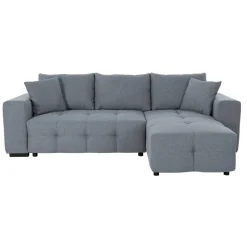 Ecksofa mit Bettfunktion und Bettkasten grau Webstoff B/H/T: ca. 247x83x162 cm