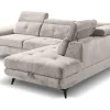 Ecksofa mit Bettfunktion und Bettkasten grau Microfaser B/H/T: ca. 274x82x231 cm