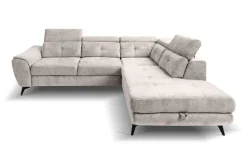 Ecksofa mit Bettfunktion und Bettkasten grau Microfaser B/H/T: ca. 274x82x231 cm