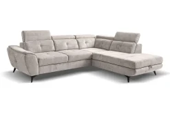 Ecksofa mit Bettfunktion und Bettkasten grau Microfaser B/H/T: ca. 274x82x231 cm