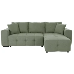 Ecksofa mit Bettfunktion und Bettkasten salbei Webstoff B/H/T: ca. 247x83x162 cm