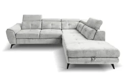 Ecksofa mit Bettfunktion und Bettkasten silber Microfaser B/H/T: ca. 274x82x231 cm