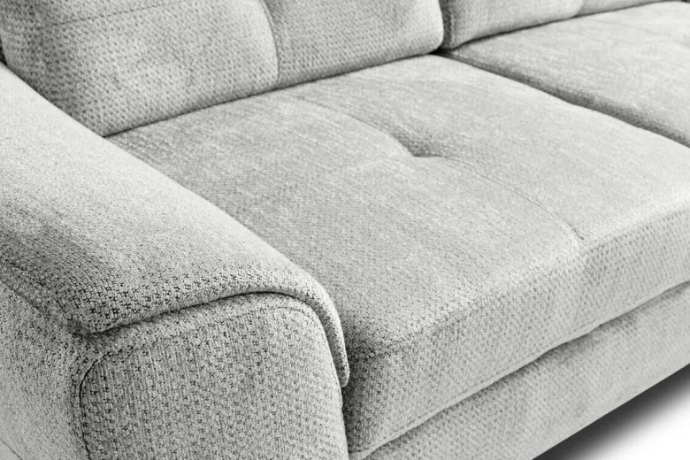 Ecksofa mit Bettfunktion und Bettkasten silber Microfaser B/H/T: ca. 274x82x231 cm