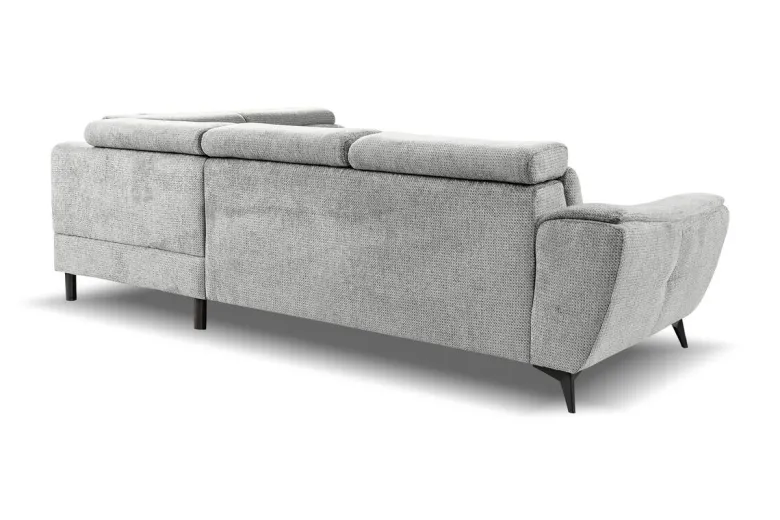 Ecksofa mit Bettfunktion und Bettkasten silber Microfaser B/H/T: ca. 274x82x231 cm