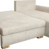 Ecksofa mit Bettfunktion und Bettkasten beige Microfaser B/H/T: ca. 224,5x90x168 cm
