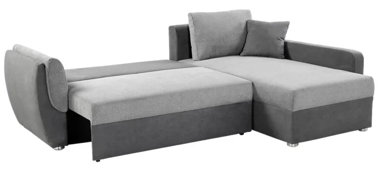 Ecksofa mit Bettfunktion und Bettkasten anthrazit grau Polyester B/H/T: ca. 247x82x178 cm