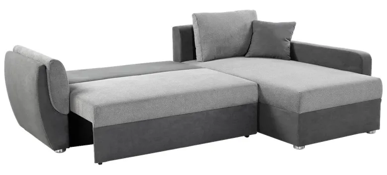 Ecksofa mit Bettfunktion und Bettkasten anthrazit grau Polyester B/H/T: ca. 247x82x178 cm