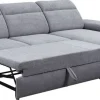 Ecksofa mit Bettfunktion und Bettkasten dunkelgrau Microfaser B/H/T: ca. 285x100x182 cm