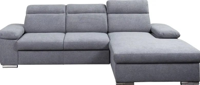 Ecksofa mit Bettfunktion und Bettkasten dunkelgrau Microfaser B/H/T: ca. 285x100x182 cm