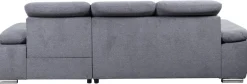 Ecksofa mit Bettfunktion und Bettkasten dunkelgrau Microfaser B/H/T: ca. 285x100x182 cm