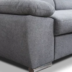 Ecksofa mit Bettfunktion und Bettkasten dunkelgrau Microfaser B/H/T: ca. 285x100x182 cm