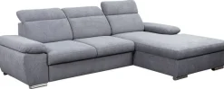 Ecksofa mit Bettfunktion und Bettkasten dunkelgrau Microfaser B/H/T: ca. 285x100x182 cm