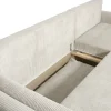 Ecksofa mit Bettfunktion und Bettkasten beige Velourstoff B/H/T: ca. 229x86x167 cm