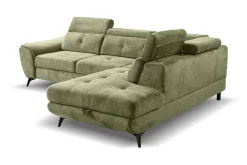 Ecksofa mit Bettfunktion und Bettkasten moosgrün Microfaser B/H/T: ca. 274x82x231 cm