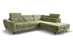 Ecksofa mit Bettfunktion und Bettkasten moosgrün Microfaser B/H/T: ca. 274x82x231 cm