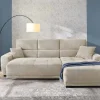 Ecksofa mit elektrischer Sitztiefenverstellung beige Microfaser B/H/T: ca. 296x105x200 cm