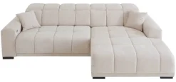 Ecksofa mit elektrischer Sitztiefenverstellung beige Microfaser B/H/T: ca. 301x113x195 cm